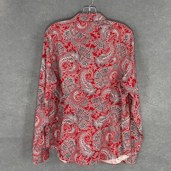 Champs Shirt Women XL Multicolor Paisley Button Up‎ No Iron Long Sleeve Classic - Picture 3 of 14